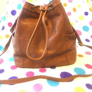 Fossil Drawstring Leather Bag